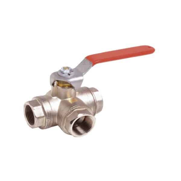 37-307005-valvula-bola-3-vias-laton-3-4 VALVULA BOLA 3 VIAS LATON 3/4" - Imagen 1