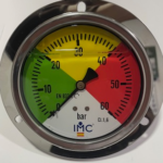 MANOMETRO GLIC.100 0-60 BAR 1/2" DORSAL C/CORONA